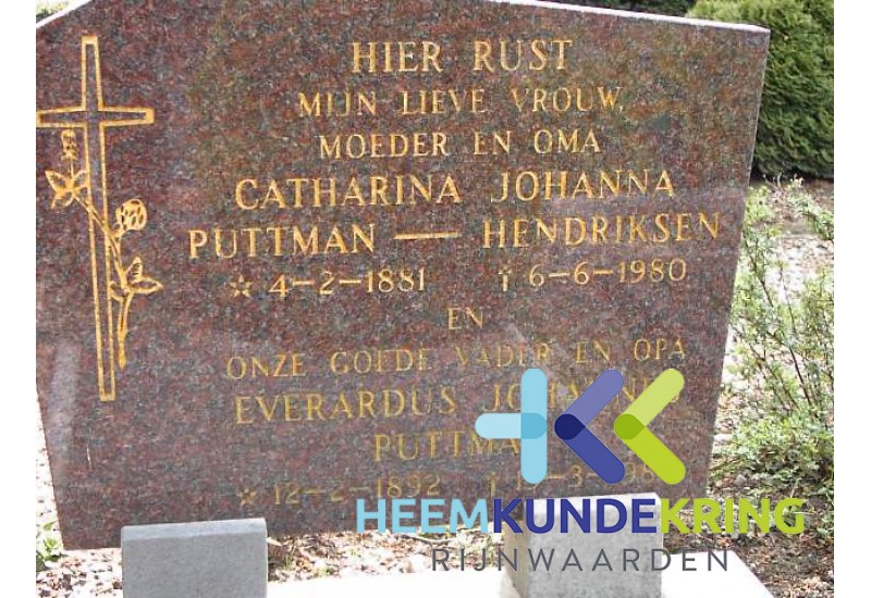 Grafstenen kerkhof Herwen Coll. HKR (339) C.J.Puttman - Hendriksen & E.J.Puttman